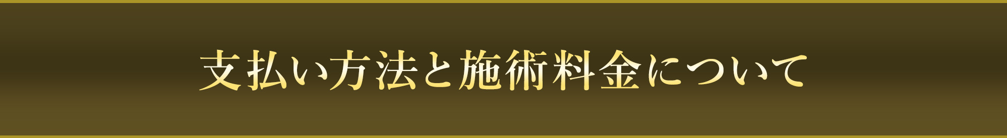 支払い方法と施術料金について